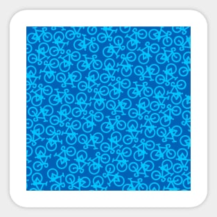 Bikes Blue Pattern Sticker